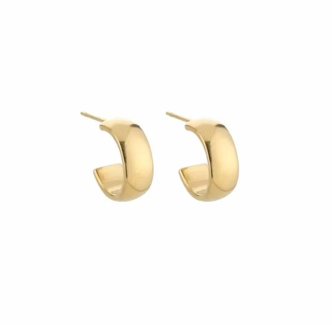 Chunky small hoop earrings gold - Lavina Jewelz