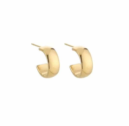 Chunky small hoop earrings gold - Lavina Jewelz