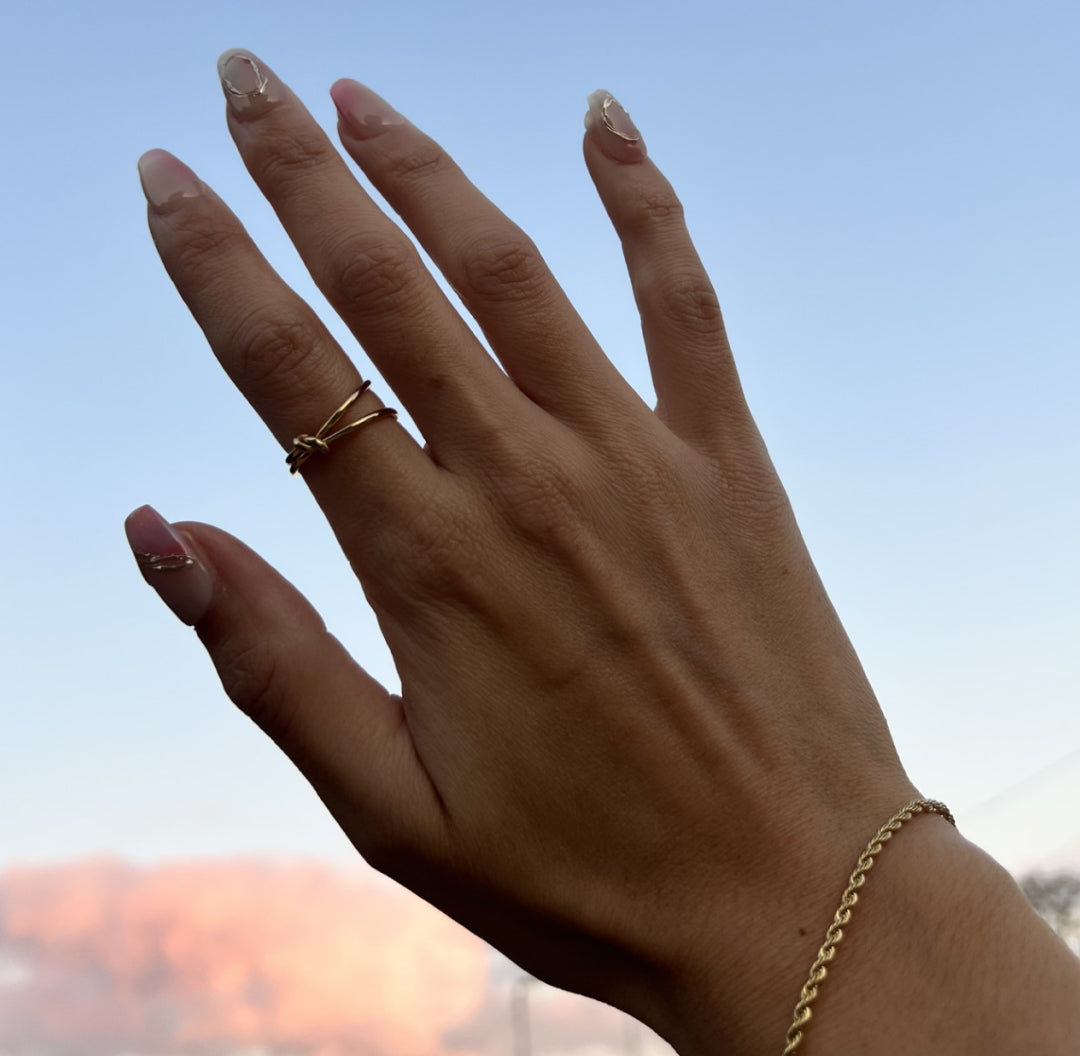 Gold knot ring with asymmetrical design - Lavina Jewelz