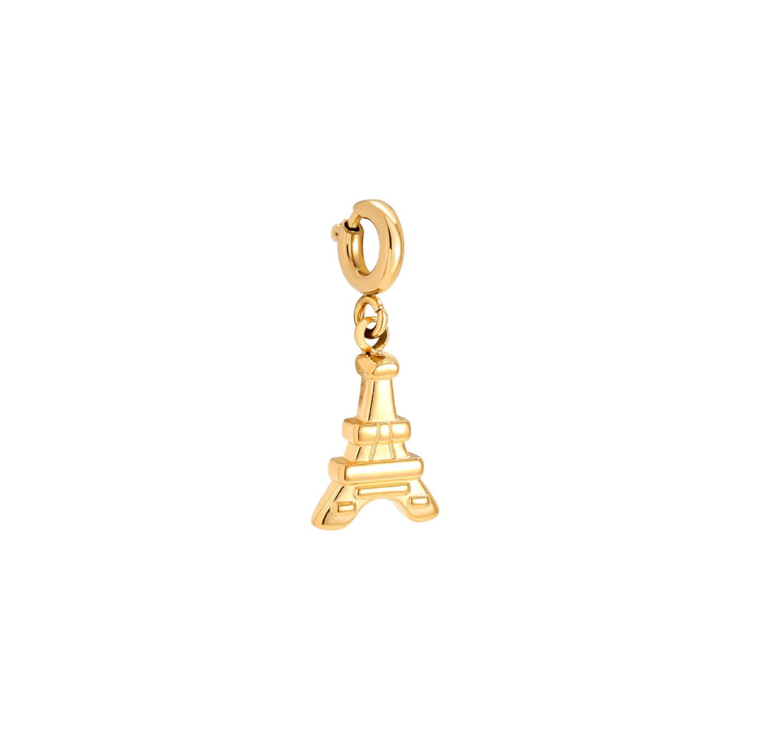 Gold eiffeltower paris charm necklace bracelet hanger pendant - Lavina Jewelz
