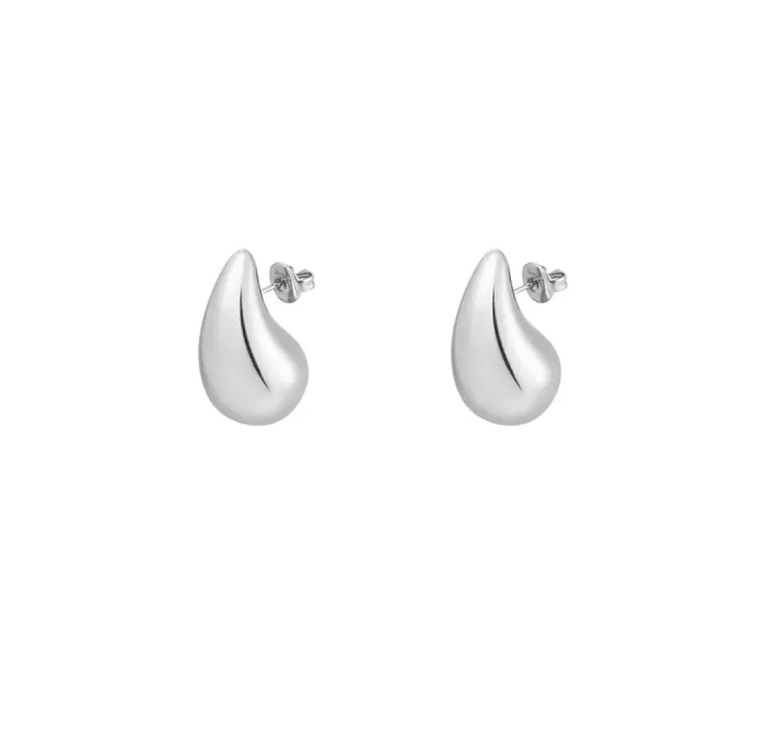 Silver mini drop chunky earrings luxury brand - Lavina