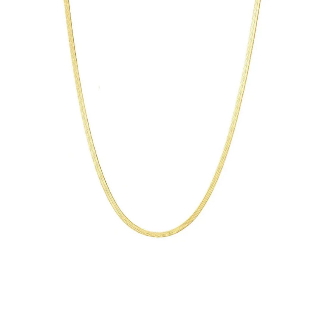 Flat Chain Necklace 18K - Lavina Jewelz