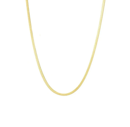 Flat Chain Necklace 18K - Lavina Jewelz