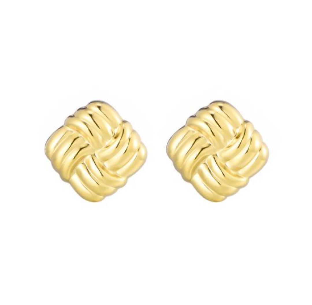 Square statement chunky famous earrings luxury brand - Lavina