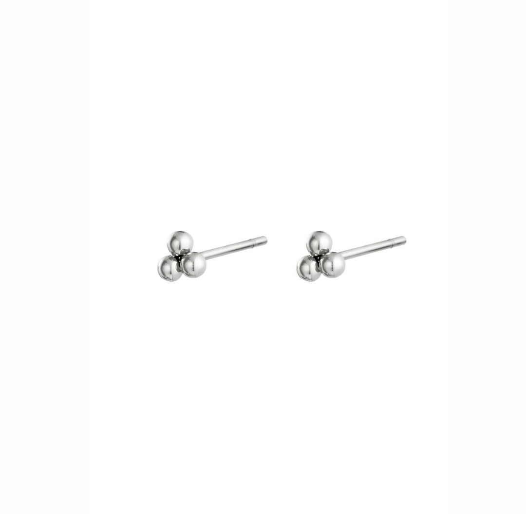 Earrings silver studs with three dots - Lavina Jewelz