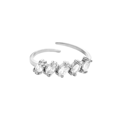 Silver ring with 5 marquise zirconia stones - Lavina Jewelz