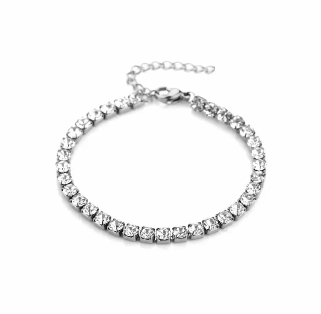 Silver tennis bracelet bold chunky with zirconia stones - Lavina