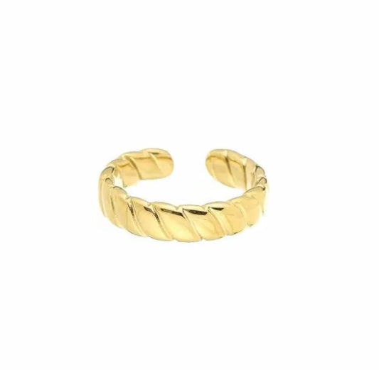 Cloud Line Ring with stripes gold - Lavina Jewelz