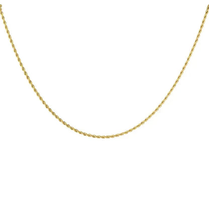 Gold thin dainty twisted rope necklace - Lavina