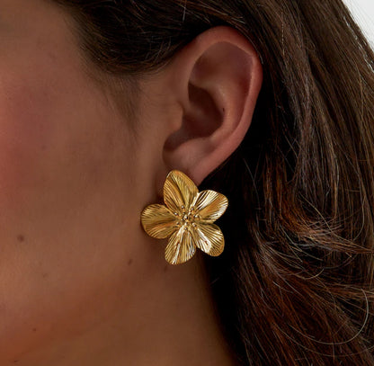 Big flower statement earrings - Lavina Jewelz