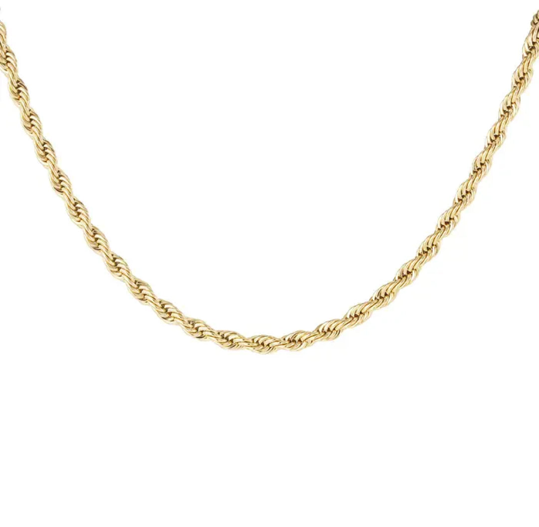 Gold bold chunky twisted rope necklace - Lavina