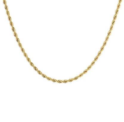 Gold classic twisted rope necklace - Lavina