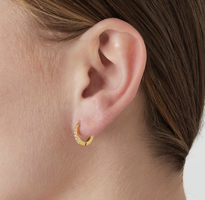 Zirconia gold hoop earrings - Lavina Jewelz