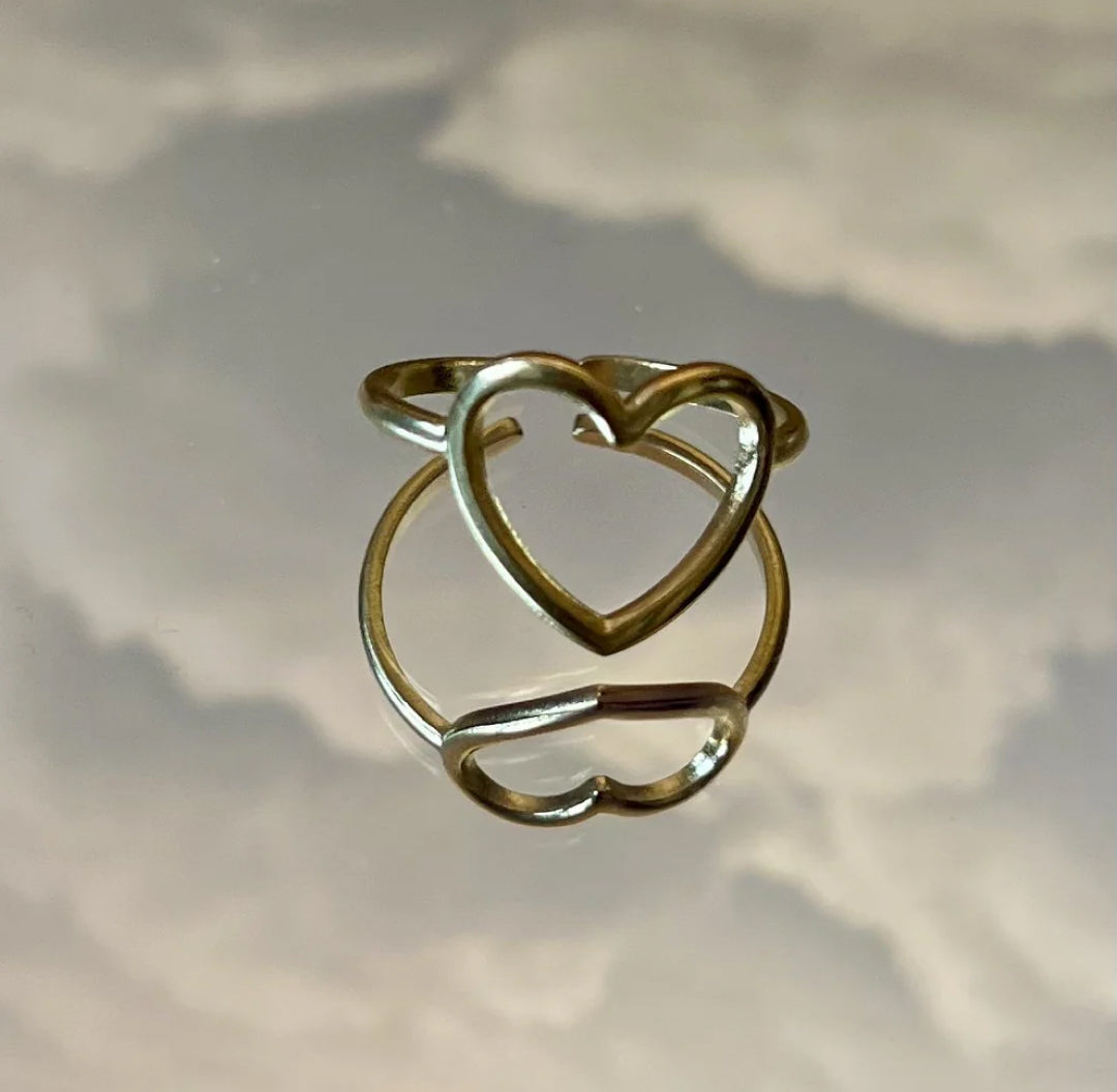 Gold Open Heart Love Ring - Lavina