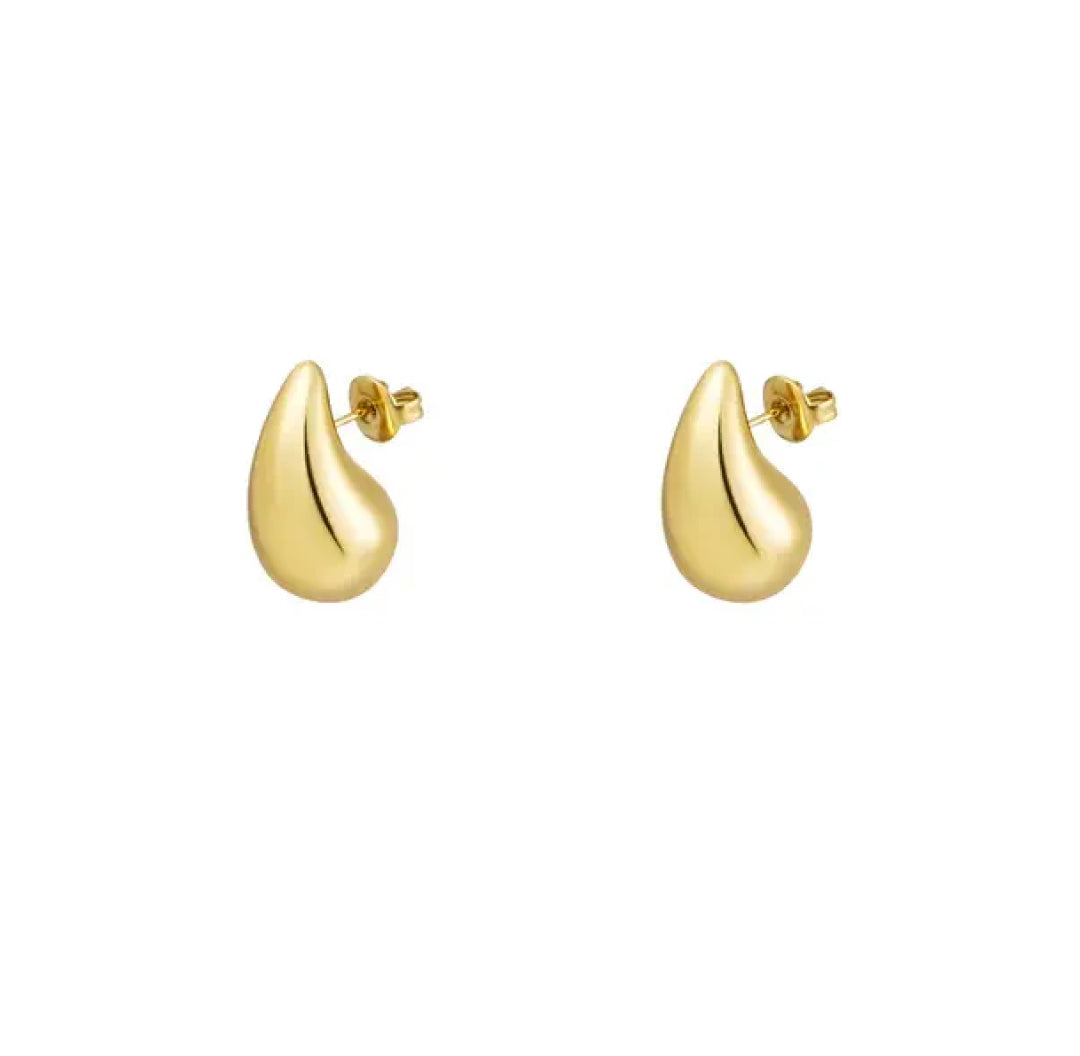 Gold mini drop chunky earrings - Lavina