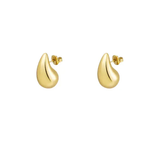 Gold mini drop chunky earrings - Lavina