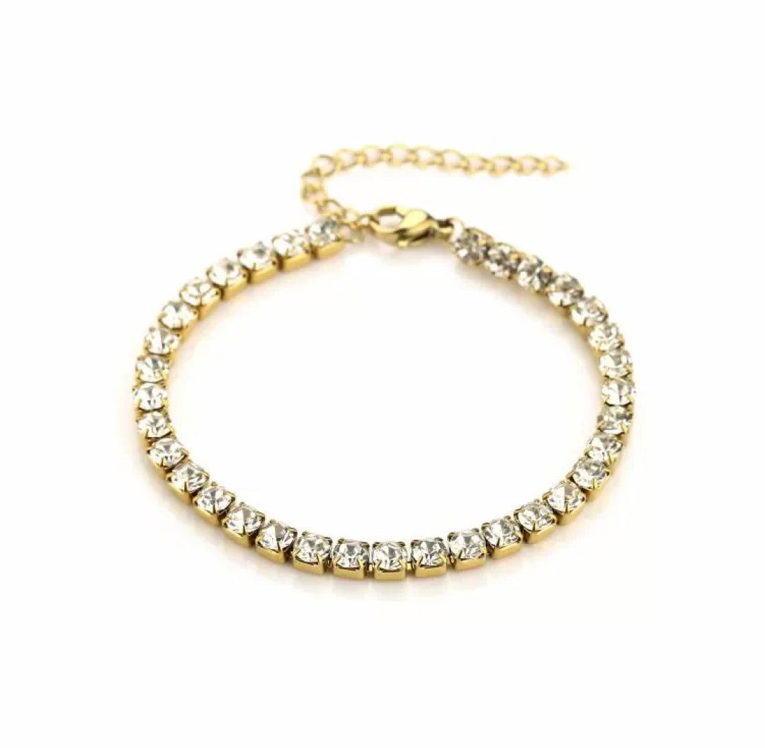 Gold tennis bracelet bold chunky with zirconia stones - Lavina