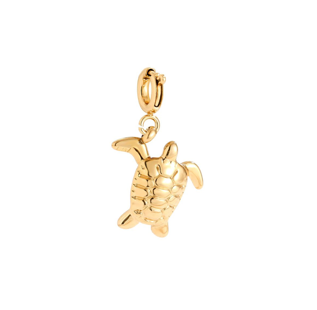 Gold turtle charm necklace bracelet hanger pendant - Lavina Jewelz