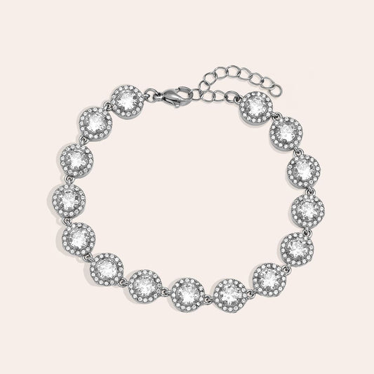 Round zirconia stones bracelet silver - Lavina Jewelz