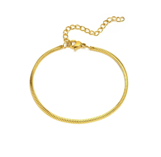 Gold thin rope chain bracelet 18K - Lavina Jewelz