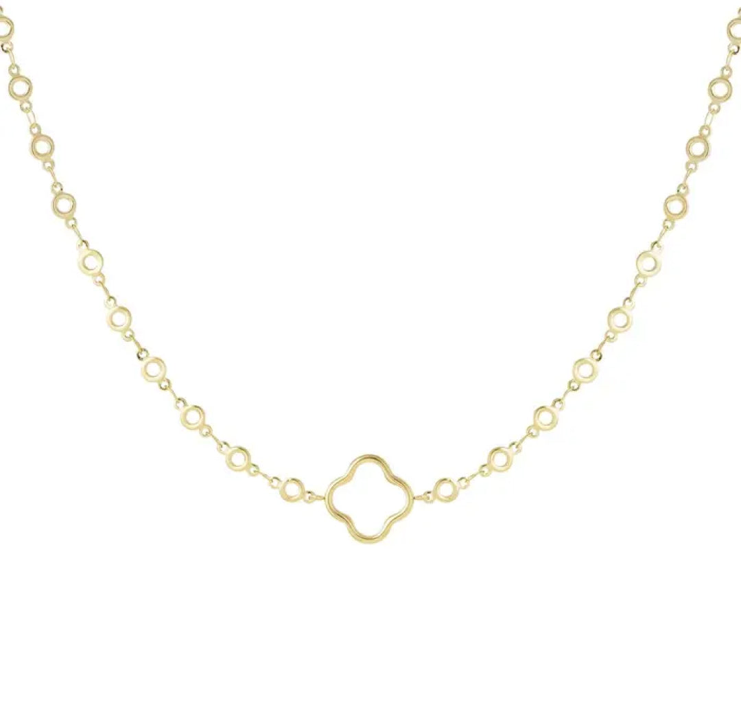 Gold Big Open 4 Leaf Clover Necklace - Lavina