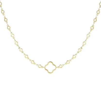 Gold Big Open 4 Leaf Clover Necklace - Lavina