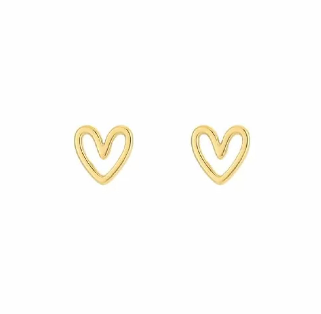 Open heart studs gold - Lavina