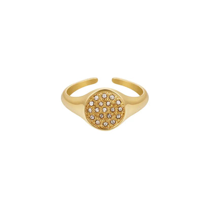 Round pave zirconia silver ring - Lavina