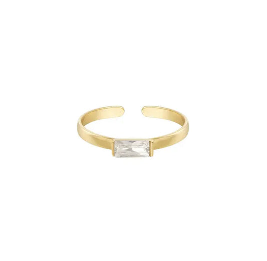 Rectangle zirconia gold ring - Lavina