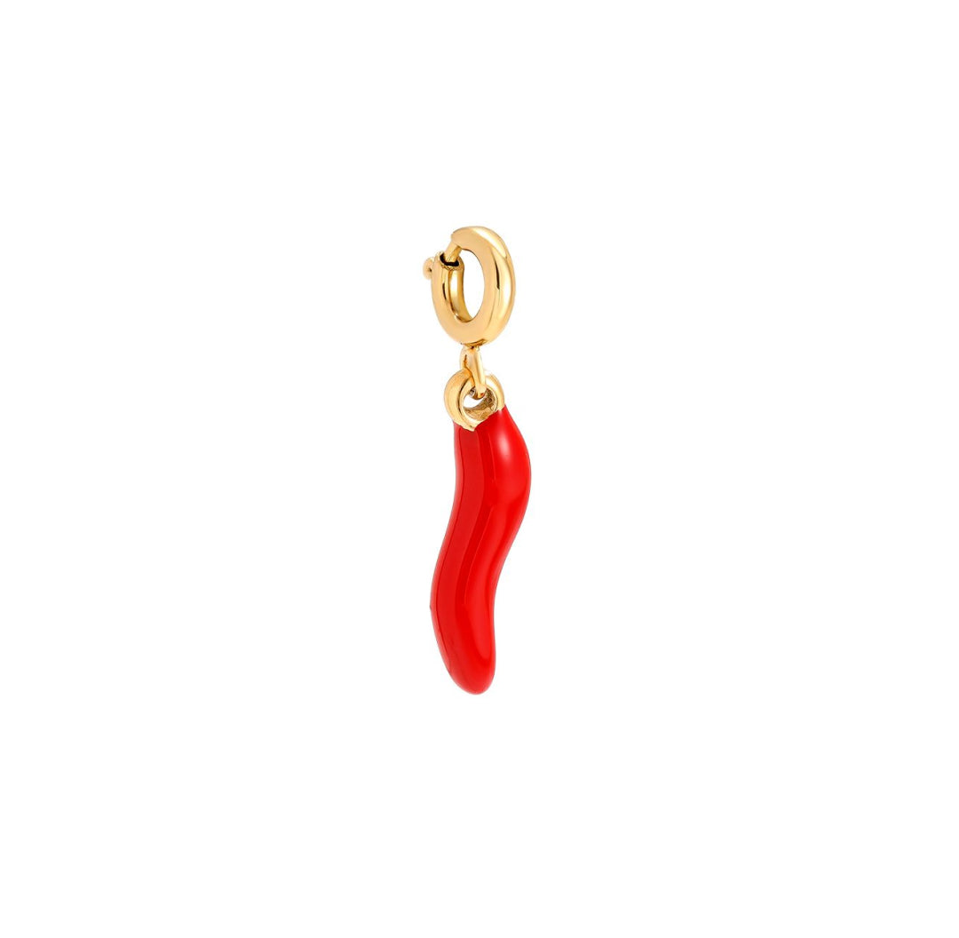 Red chili pepper gold charm necklace bracelet hanger pendant - Lavina Jewelz