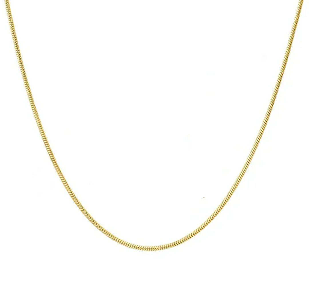 Gold rope thin dainty chain necklace 18K - Lavina