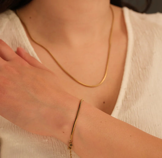 Gold rope set 18K bracelet and necklace - Lavina