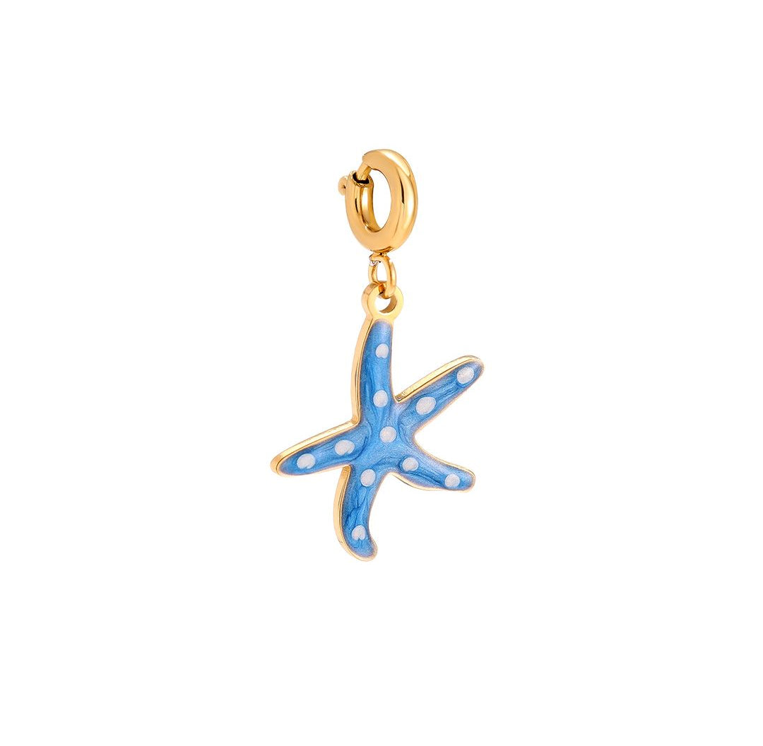 Blue seastar gold charm necklace bracelet hanger pendant - Lavina Jewelz