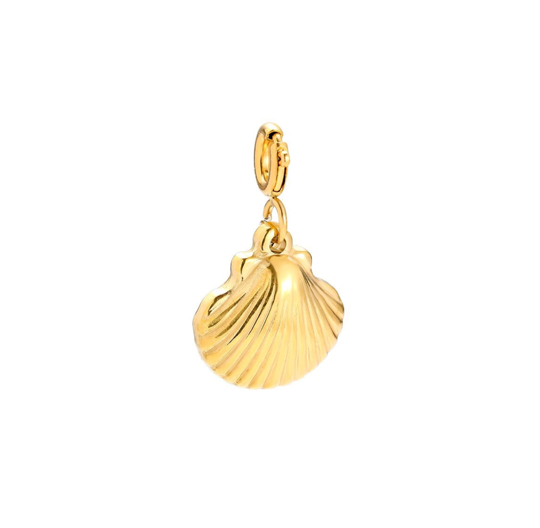 Gold shell charm necklace bracelet hanger pendant - Lavina Jewelz