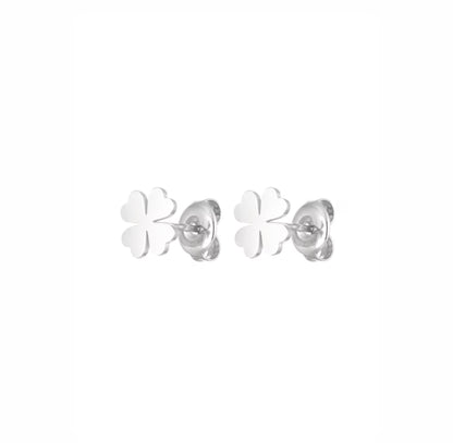 Silver lucky clover studs - Lavina Jewelz