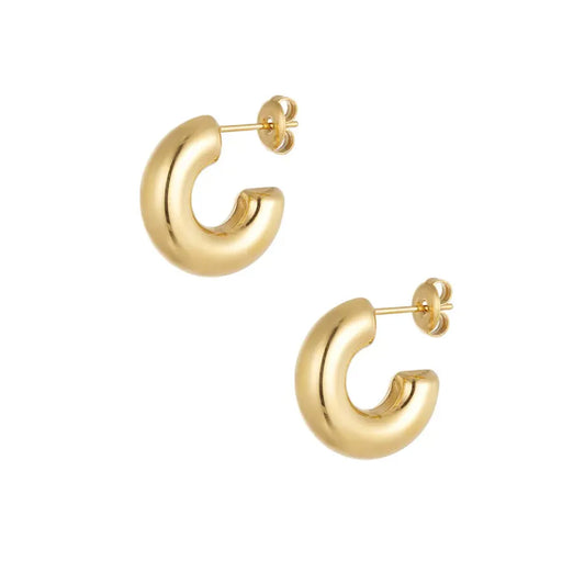 Gold small hoop chunky earrings - Lavina