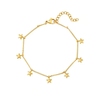 Gold tiny stars charms pendants bracelet - Lavina