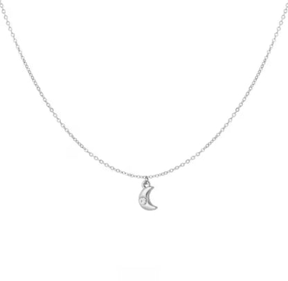 Zirconia moon necklace silver - Lavina Jewelz