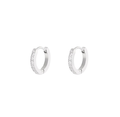 Zirconia silver hoop earrings - Lavina Jewelz