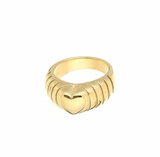 Chunky Heart Ring - Lavina