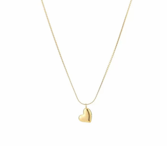 Classic dangling heart charm gold necklace - Lavina