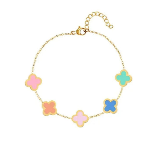 Colorful Clover Bracelet - Lavina Jewelz