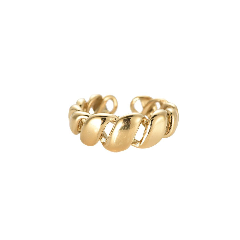 Gold croissant ring chunky - Lavina Jewelz