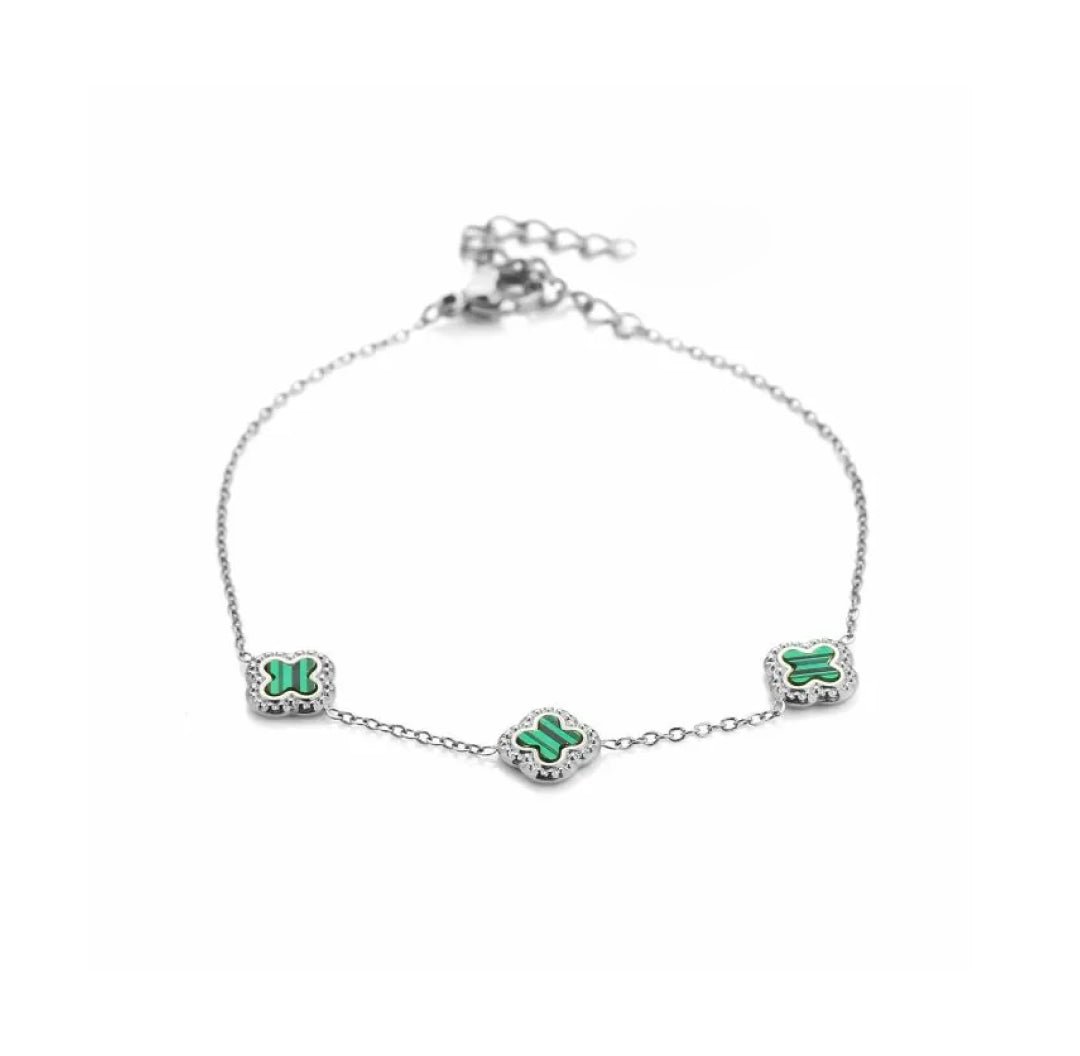 Enamel Clover Bracelet - Lavina Jewelz