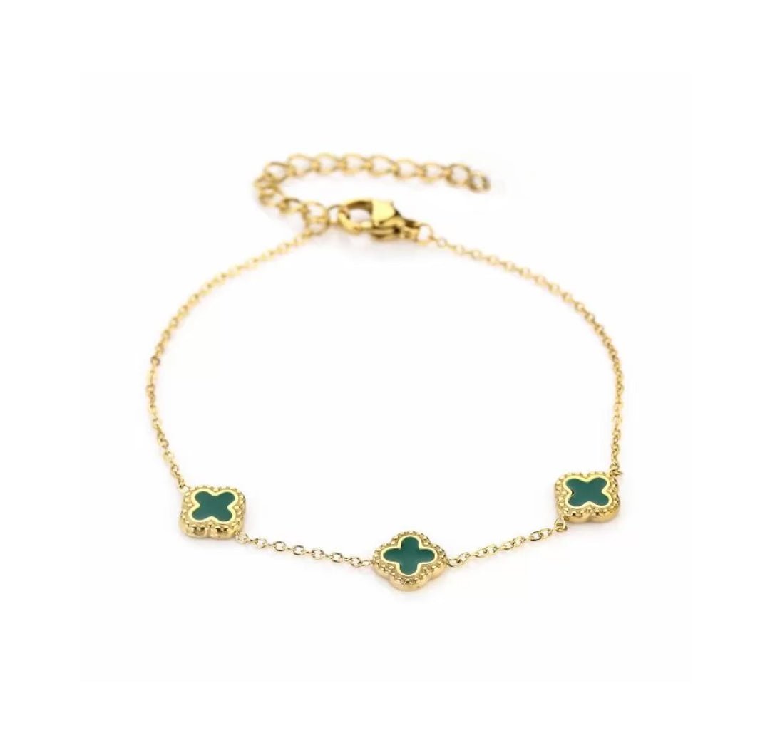 Enamel Clover Bracelet - Lavina Jewelz