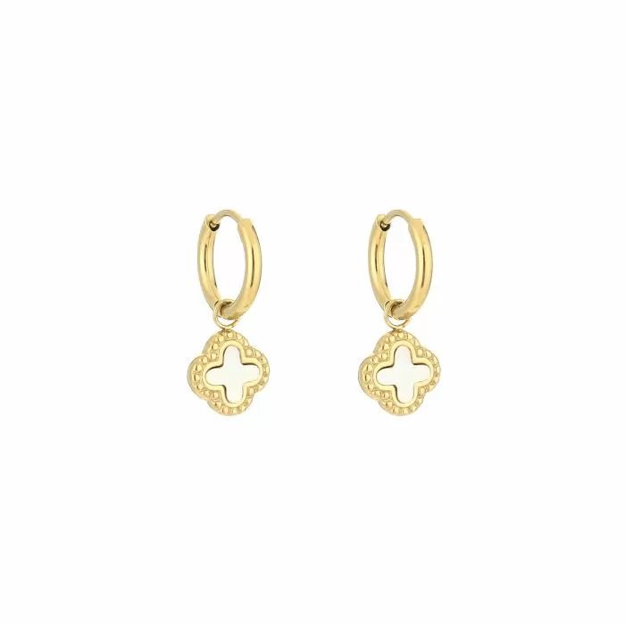 Enamel Clover Earrings - Lavina Jewelz