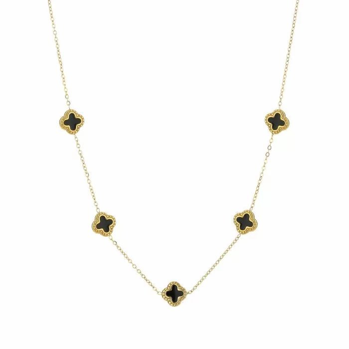 Enamel Clover Necklace - Lavina Jewelz