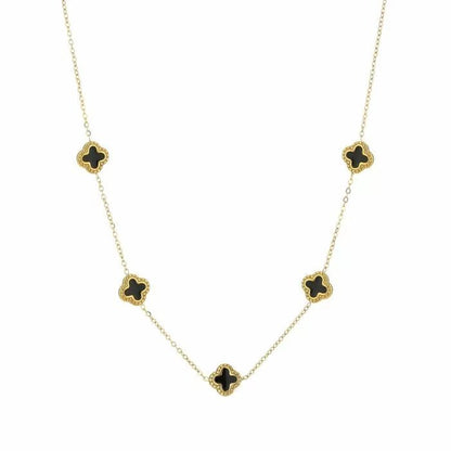 Enamel Clover Necklace - Lavina Jewelz