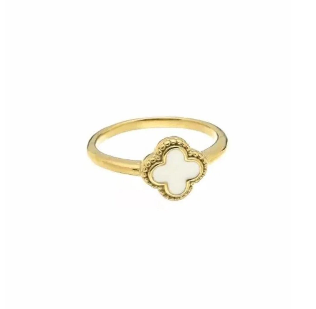 Enamel Clover Ring - Lavina Jewelz