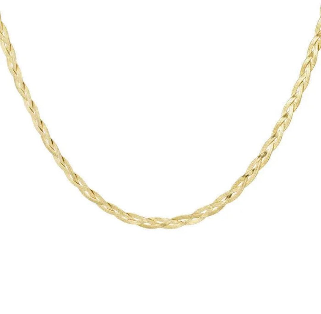 Flat Braid Necklace - Lavina Jewelz